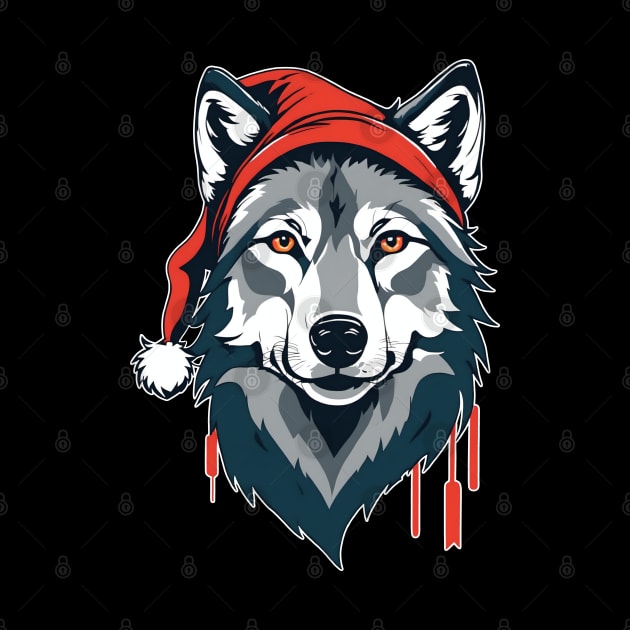 Christmas Wolf Shirt - Santa Wolf Is Coming by WolfMerrik