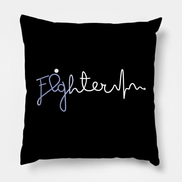 Fighter- Stomach Cancer Gifts Stomach Cancer Awareness Pillow by AwarenessClub