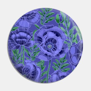 violet blue poppies Pin