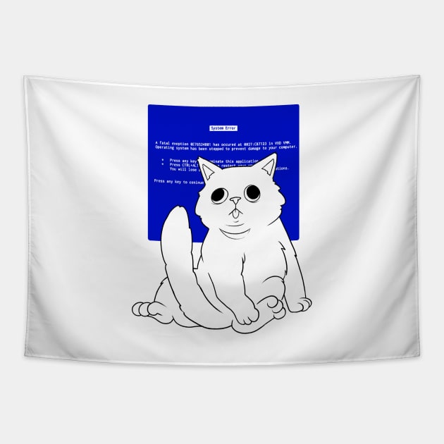 Blue Screen Cat by Tobe Fonseca Tapestry by Tobe_Fonseca