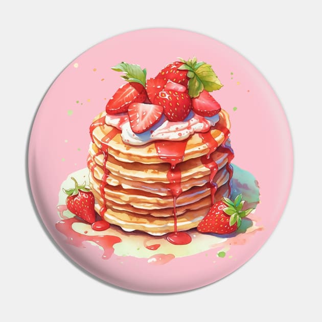 Strawberry Pancakes Pin by DavidLoblaw