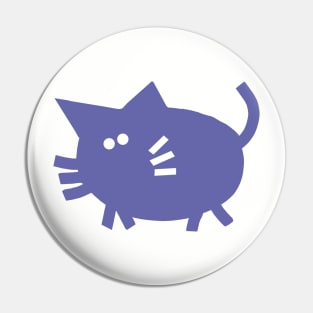 Mysterious Periwinkle Blue Chonk Kitty Cat Pin