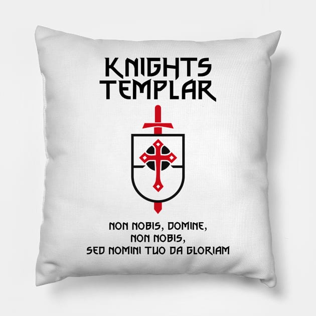 Knights Templar Motto ✙ Crusader ✠ Christian Warrior Custom Insignia Pillow by Naumovski