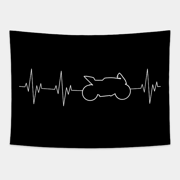 Heartbeat Riding A Motorcycle Tapestry by Hariolf´s Mega Store