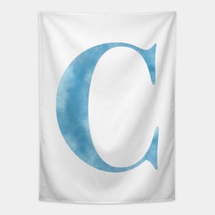 Clouds Blue Sky Initial Letter C Tapestry