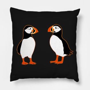 Puffin Cute Birds from Faroe Island Pattern Pillow