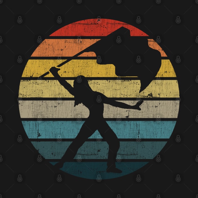 Colour Guard Silhouette On A Distressed Retro Sunset design by theodoros20