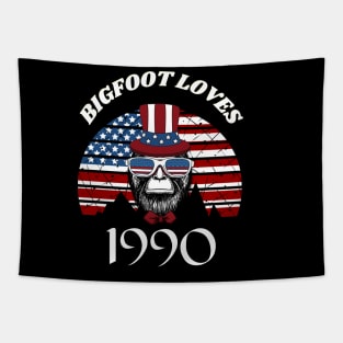 Bigfoot loves America and People born in 1990 Tapestry