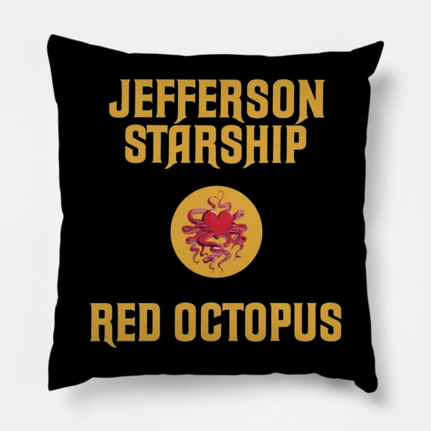 Jefferson Starship Red Octopus Pillow by szymkowski