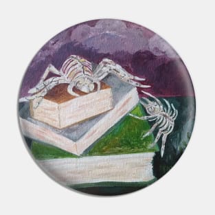 Words with Eight Legs Acrylic Halloween Fantasy Painting Pin