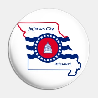 Jefferson City Missouri Flag State Outline Pin