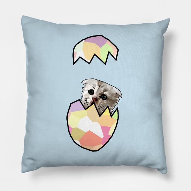 Cat Lawyer Funny Easter Eggs Pillow by ellenhenryart