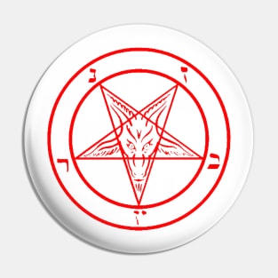 Red Baphomet Pentagram of The Church of Satan Pin