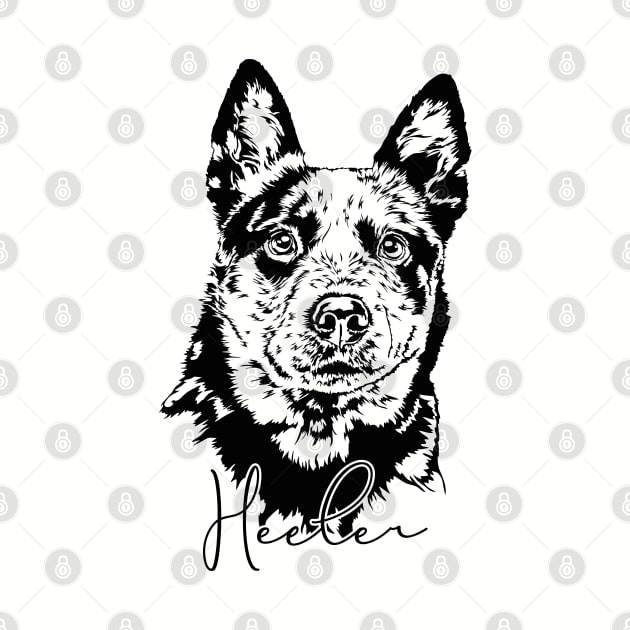 Funny Blue Heeler lover dog portrait by wilsigns