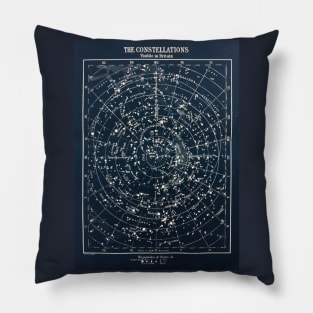 Vintage STAR CONSTELLATIONS MAP POSTER circa 1900s Pillow