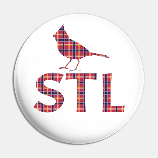 Cardinals Plaid Pin by MoxieSTL