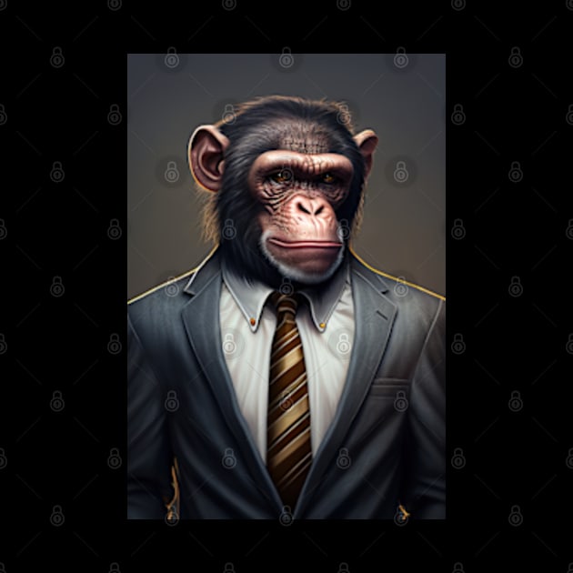 Adorable Monkey In A Suit - Fierce Chimpanzee Animal Print Art For Fashion Lovers by Whimsical Animals