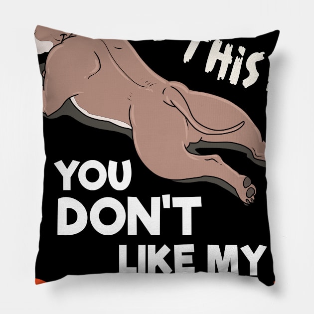 Funny Kiss This Pitbull Gift Design Pit Bull Lover Print Pillow by Linco