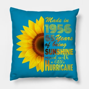 Vintage 1956 Sunflower 65th Birthday Awesome Gift Pillow