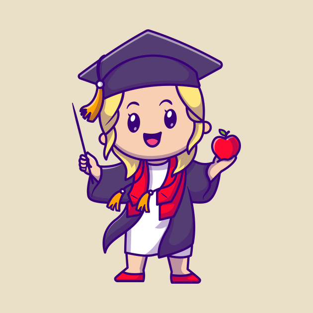 Cute Girl Graduation Cartoon by Catalyst Labs