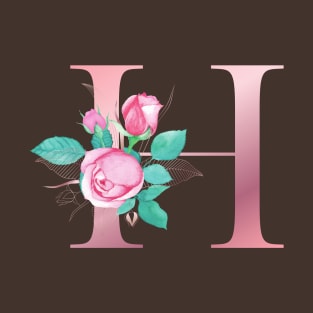 ALPHABET LETTER H IN FLORAL STYLE; PERSONALIZED GIFTS WITH FLOWERS LETTER T-Shirt