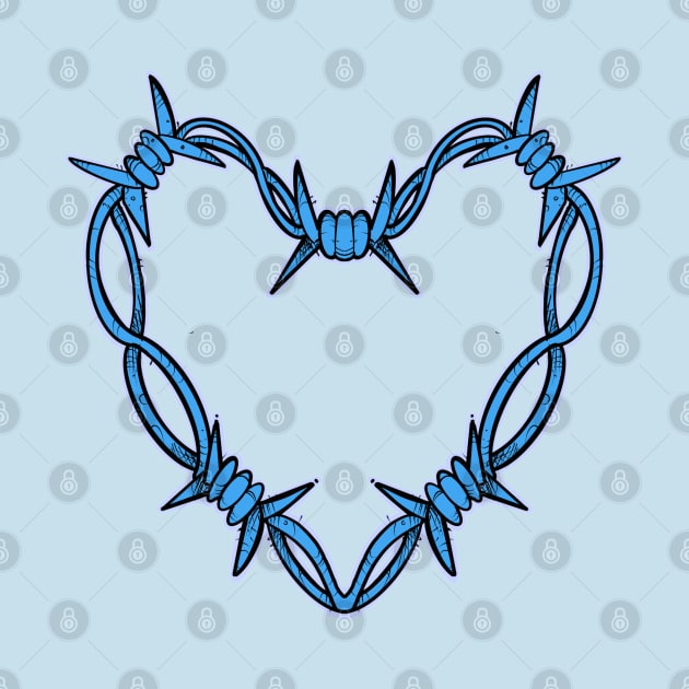 Blue barbed wire heart by weilertsen