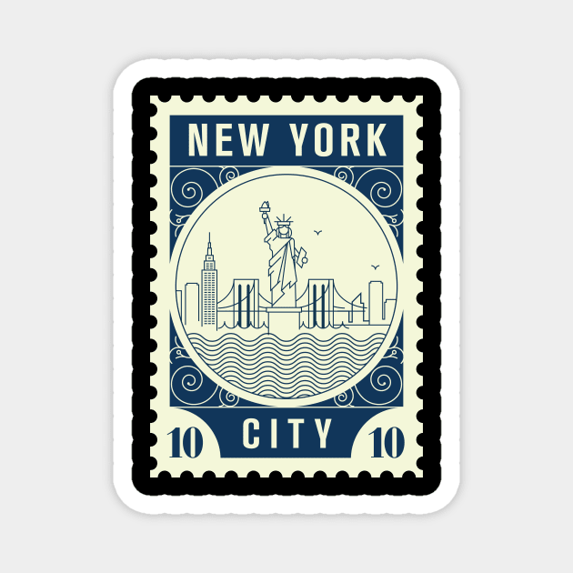 New York Stamp Design Magnet by kursatunsal