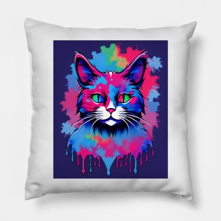 Tie Dye Cat Pillow