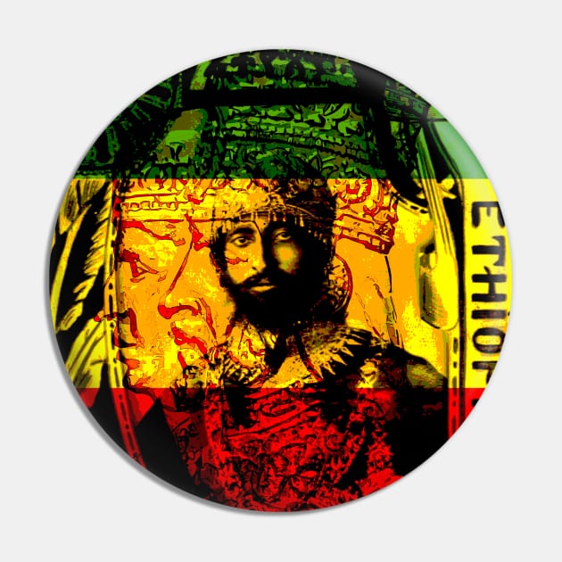 Rasta Haile Selassie Natural Mystic Lion of Judah Pin by rastaseed