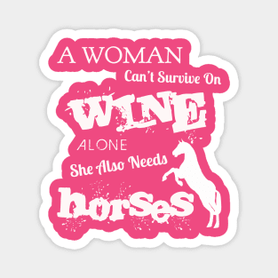 WINE AND HORSES Magnet