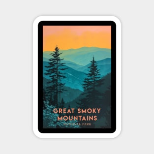Great Smoky Mountains national park travel poster Magnet