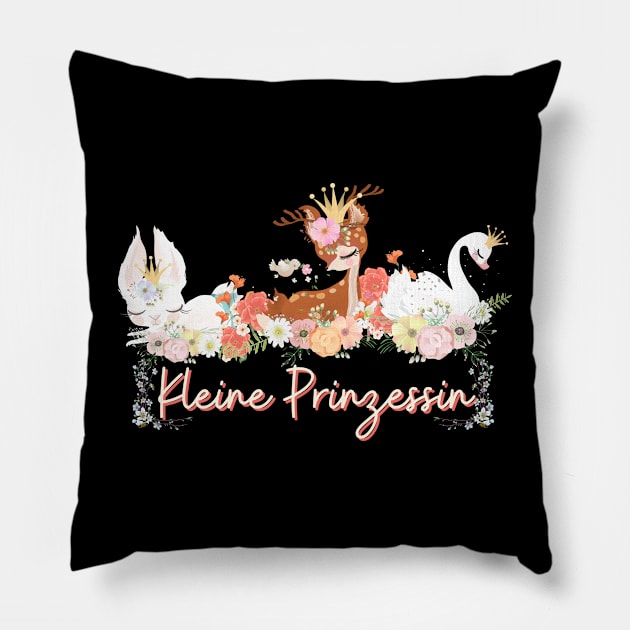 Hase Reh Schwan Kleine Prinzessin Blumen Süß Pillow by Maggini Art