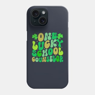 One Lucky School Counselor St patricks day Groovy Phone Case