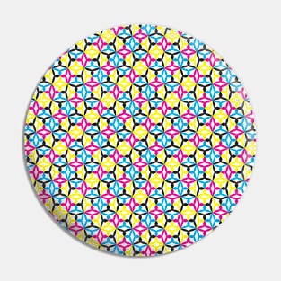 Geometric Flower Petal Pattern (CMYK) Pin