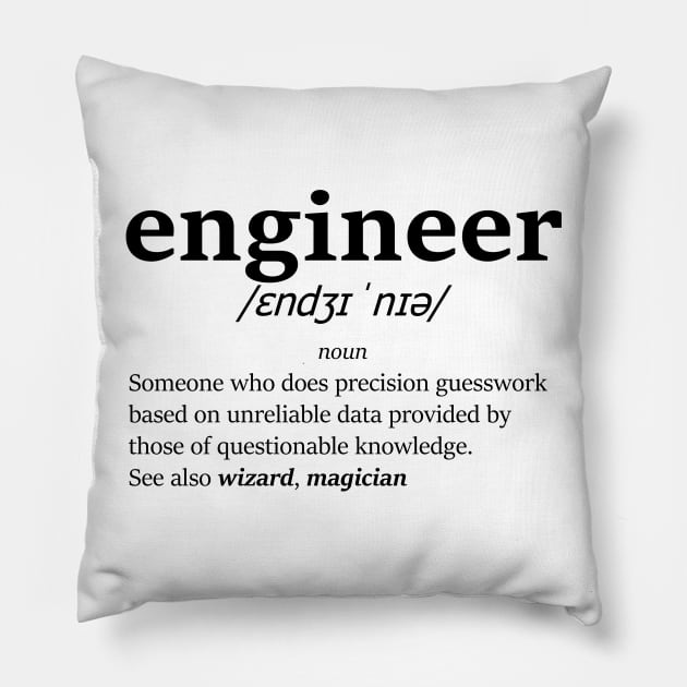 The definition of engineer (Black) Pillow by mercenary