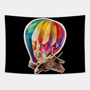 Jet fighter and balloon Tapestry