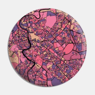 Rome Map Pattern in Purple & Pink Pin