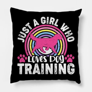 Just A Girl Who Loves DOg Training  T shirt For Women Pillow