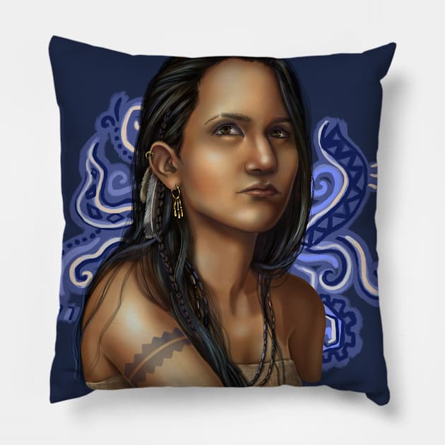 Native Woman Pillow by Perezart99