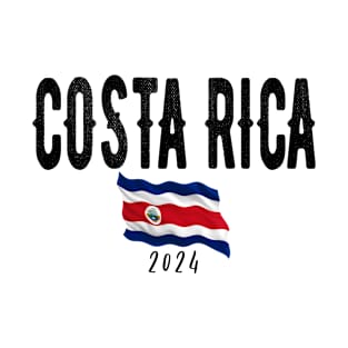 Costa Rica Souvenir 2024 Trip Vacation Fun Matching Travel Flag Design. T-Shirt