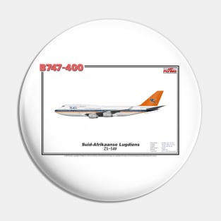 Boeing B747-400 - Suid-Afrikaanse Lugdiens (Art Print) Pin