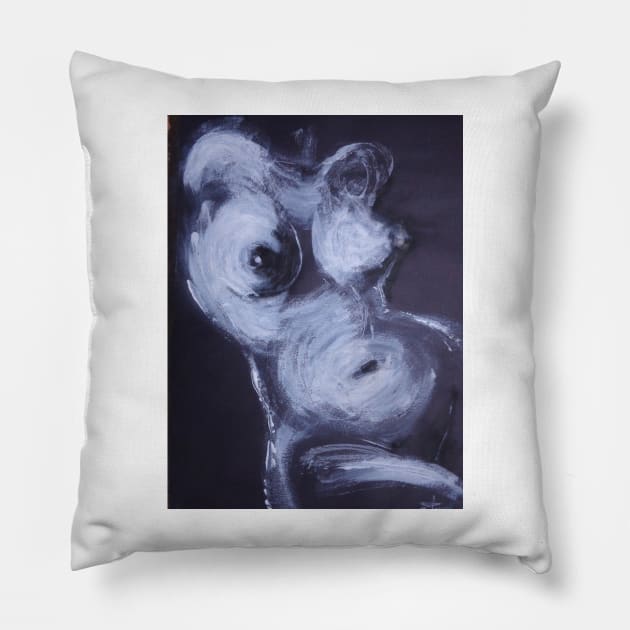 Black And White Torso 1 - Female Nude Pillow by CarmenT