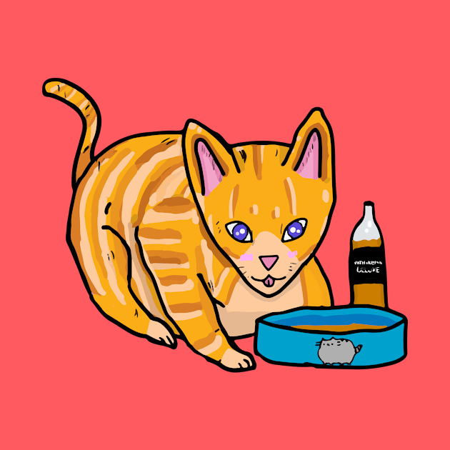 Tabby Cat Drunk by RehdPanda