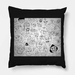 Deranged Doodles of a mad cartoonist Pillow