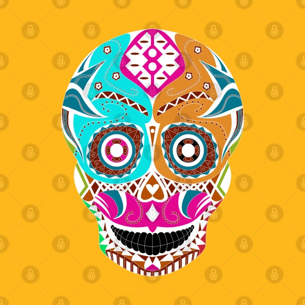 skull candy in wrestling mask ecopop pattern by jorge_lebeau