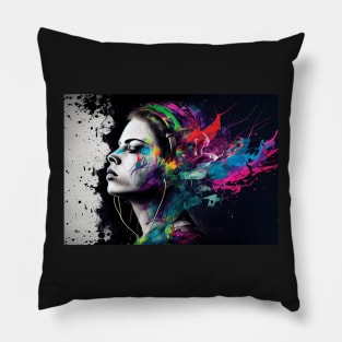Musical Vibrancy: A Colorful Explosion of Life Pillow