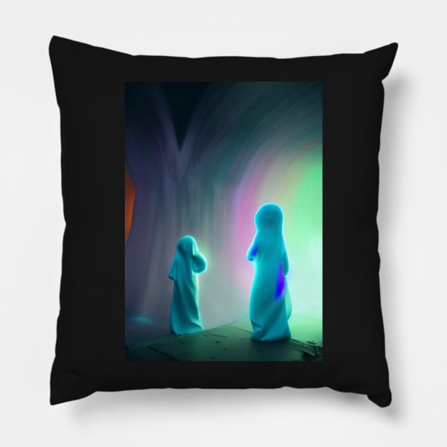 STYLISH 2 GHOSTS ON HALLOWEEN Pillow by sailorsam1805