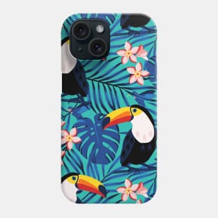 Toucans in Blue Jungle Phone Case