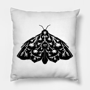 Moth Linocut Pillow