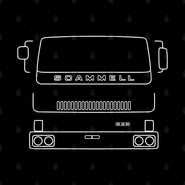 Scammell S26 classic lorry white outline graphic by soitwouldseem